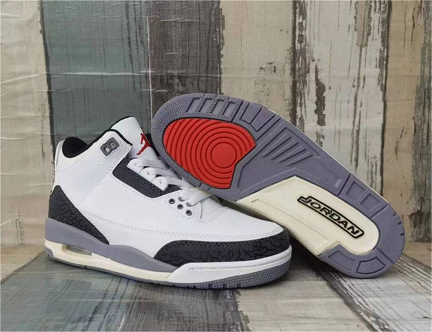 Men's White/Black Running weapon Air Jordan 3 Shoes 0114